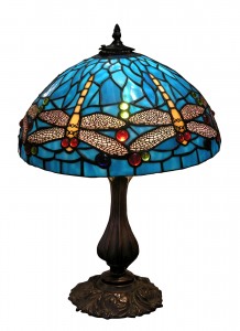 Blue Dragonfly Glass Lampshade